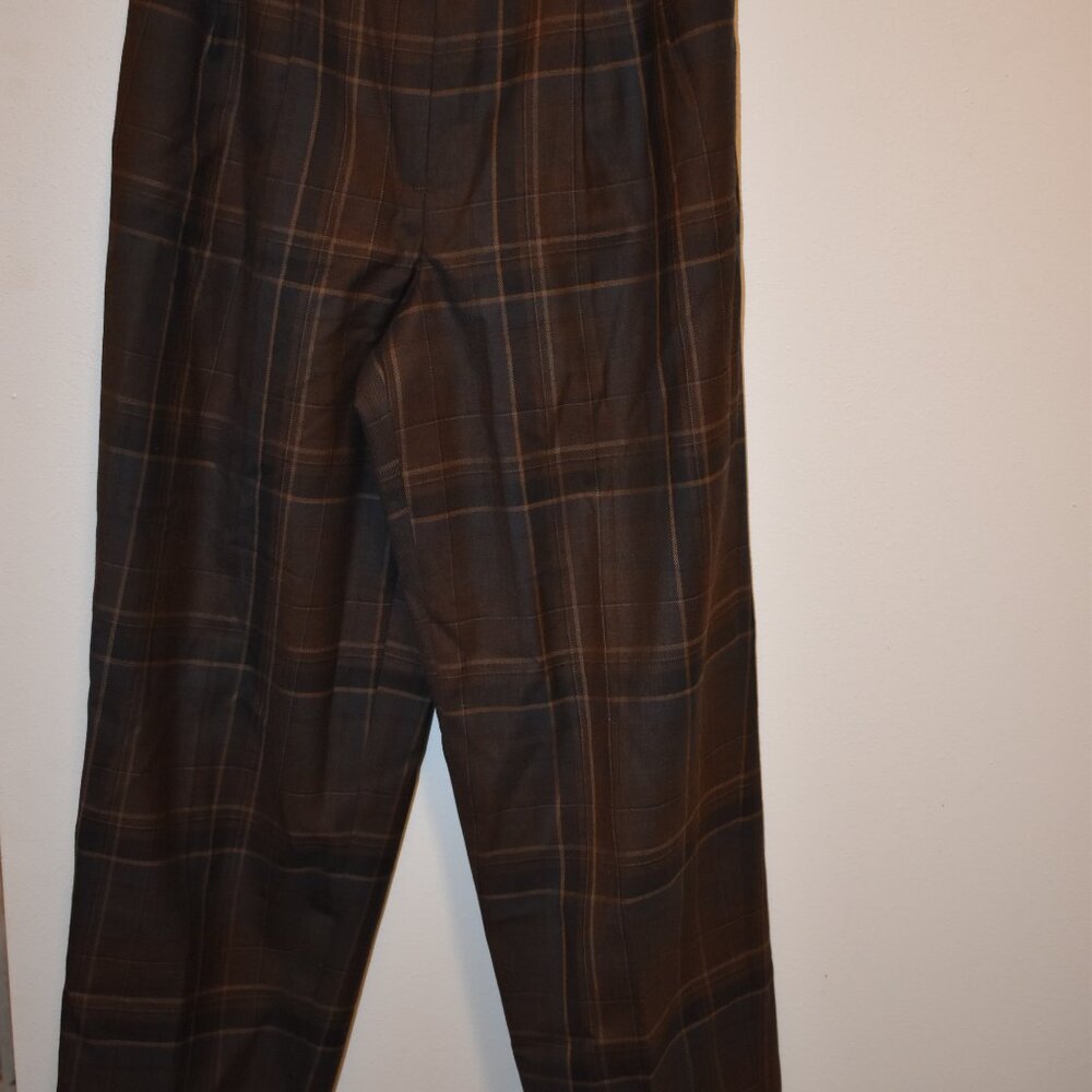 Ralph Lauren 100% Pure New Wool Women's Brown Plaid Dress Pants Size 4 - Picture 12 of 16